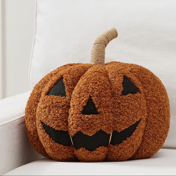 Pottery Barn Cuddly and Cute Spooktastic Jack-O-Lantern Pumpkin Pillow 🎃… - Picture 3 of 16